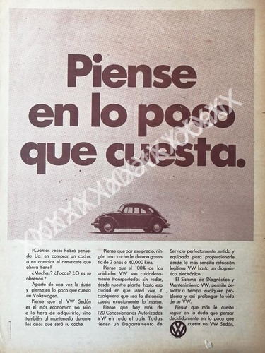 Cartel Retro Retro Autos Volkswagen Vocho 1965 /642