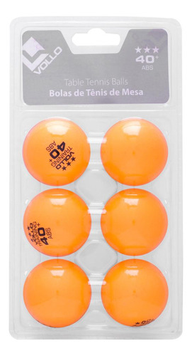 Bola De Tênis De Mesa Vollo Abs Training 3 Estrelas Com 06