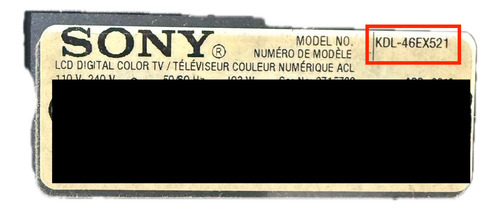 Tarjeta Main Sony Kdl-46ex521 1-884-078-51 (Usado)