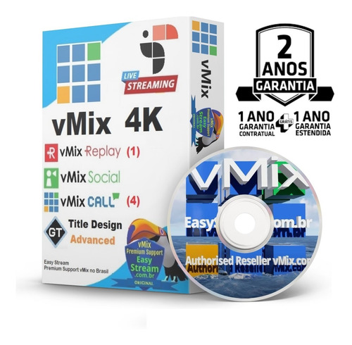 Vmix 4k Oficial Em 12 X + Com Dvd Vmix Fundamentos