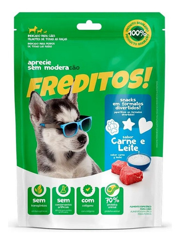 Petisco Para Cães Filhotes Freditos Carne E Leite 50g