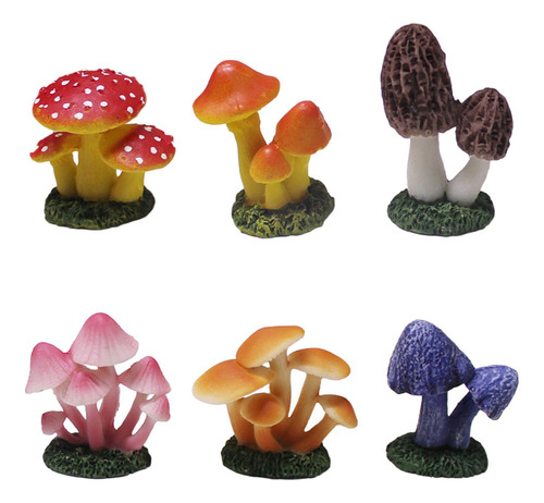 Conjunto De 6 Mini Figuras De Jardín En Resina Para