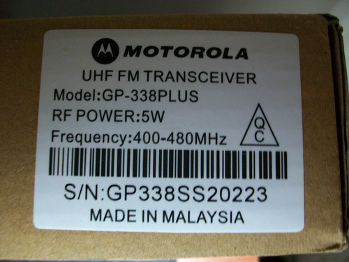 Imagen 4 de 4 de Radio Portatil Motorola Uhf Mod Gp-338plus