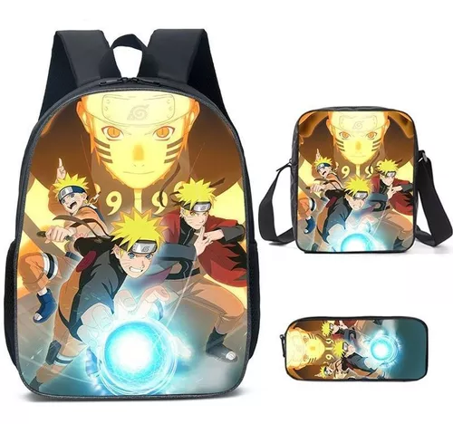 Mochila Bolsa Escolar Naruto Anime Aldeia Da Folha Lançamento