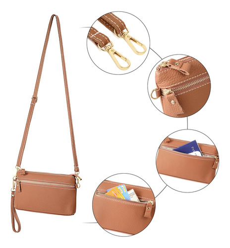 Bolsa De Pulso De Couro Genuíno Yaluxe Bolsas Crossbody Con