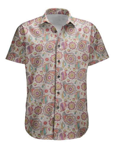 Camisa Botão Summer Oriental Cult Hype Floral Color Yakuza