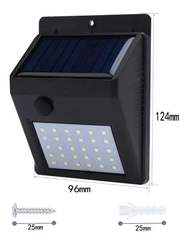 Luz Lámpara De Pared Foco Led Solar 30 Led Exterior /003222