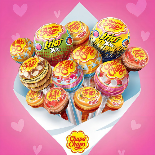 Chupa Chups Paleta Yogurt Sabor Fresa Y Mango Dulce 40 Pieza
