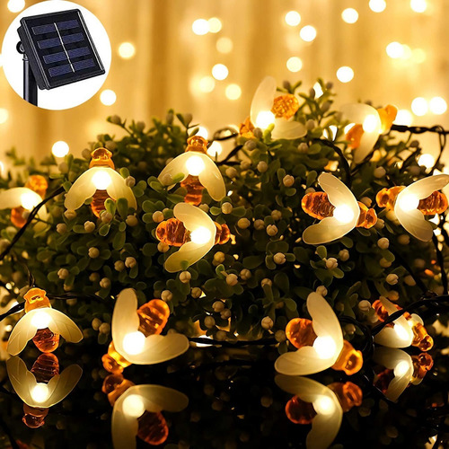 Tira De Luces Led Solares Abejas Luz Cadena 30led/6.5m Luces