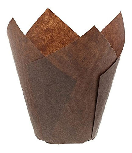 Tazas Para Hornear Estilo Tulipan Marron Real, Grandes, Ma