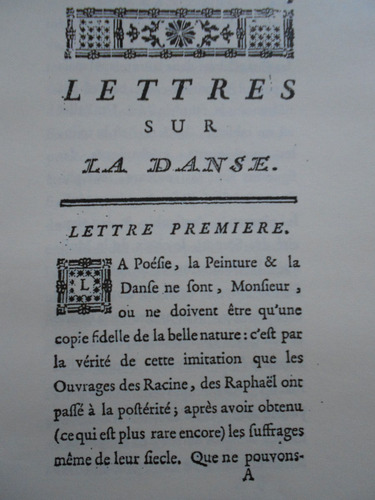 Imagen 5 de 8 de Lettres Sur La Danse Les Ballets Facsimil 1760