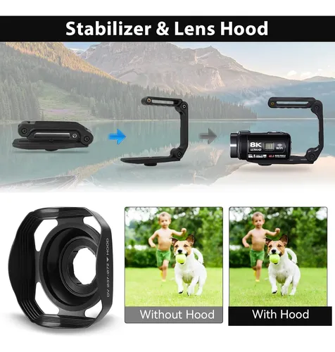 Video Camara 8k Camcorder 48mp 15fps Uhd Wifi Vlogging
