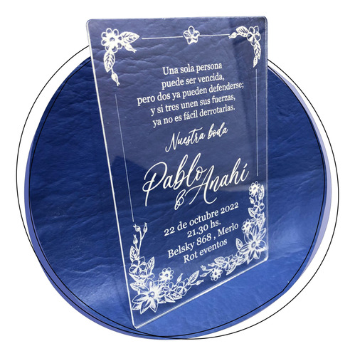 Invitaciones Elegantes En Acrílico - Diseño Personalizado 