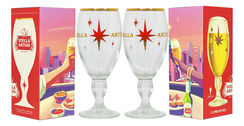 Duas Taças Stella Artois Grande 650ml Série Limitada Ambev Cor Transparente