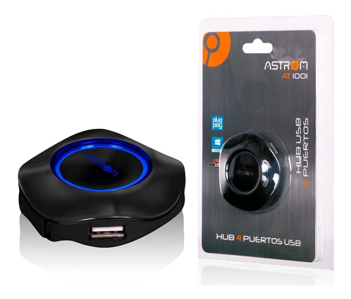 Hub Usb Astrom 2.0 At1001 4 Puertos