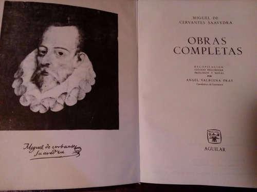 Editorial Aguilar Miguel De Cervantes Obras Completas