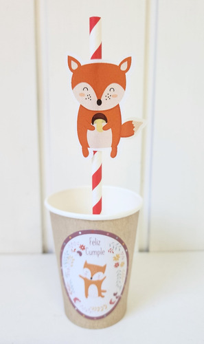 Imagen 4 de 7 de Vasos Animales Del Bosque Nordico Polipapel Set X 5