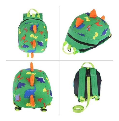 Mochila Dinosaurio Arnés Correa Preescolar Útil Rojo Intenso Arnés de Dinosaurio