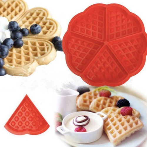 Molde Silicona Waffle Corazón Smak Wafflera Repostería