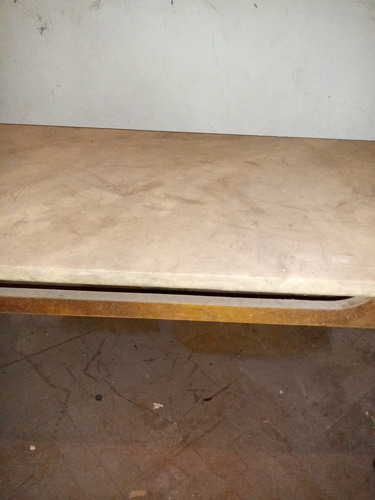Mesa Ratona De Mármol - Rectangular - Patas De Madera Gris Y Blanco (Usado)