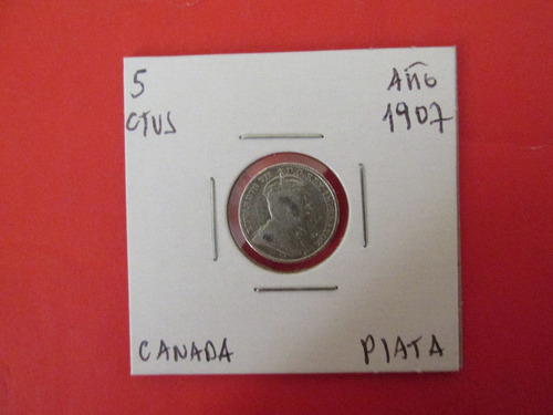 Antigua Moneda Canada 5 Centavos De Plata Año 1907
