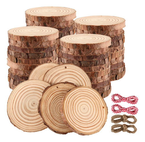 Joikit 50 Rebanadas De Madera Natural De 3.5 A 4 Pulgadas A