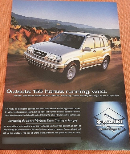 Publicidad De Estados Unidos Suzuki Grand Vitara V6 1998