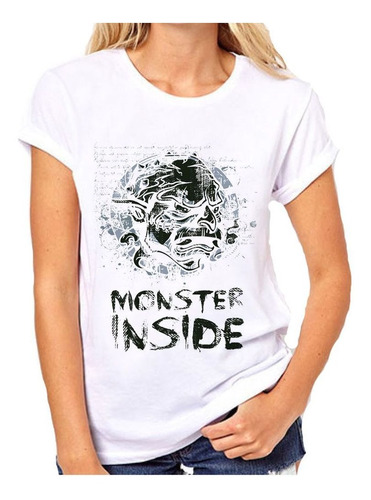 Remera De Mujer Monster Inside Monstruo Adentro Art
