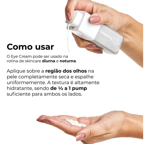 Creamy Skincare Eye Cream 15g | Ação Anti-Idade, Peles com Manchas, Atenua Coloração Escura das Olheiras, Sem Fragrância | Uso Diurno e Noturno, Todos os Tipos de Pele