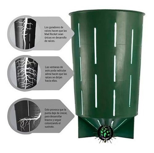 Imagen 6 de 10 de Maceta Mad Rocket 5 Litros Cogoshop Growshop