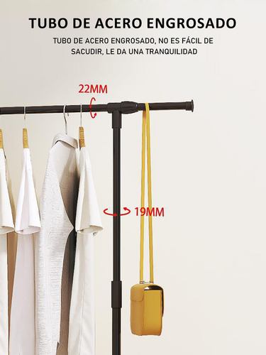 Percha Metálica Multifuncional Estantería De Almacenamiento Negro