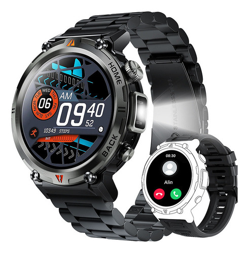 Smartwatch Tático Eigiis Ke3 Com Lanterna De Núcleo Duplo