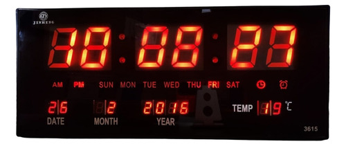 Reloj Digital Pared Calendario Alarma Despertador Numero Led