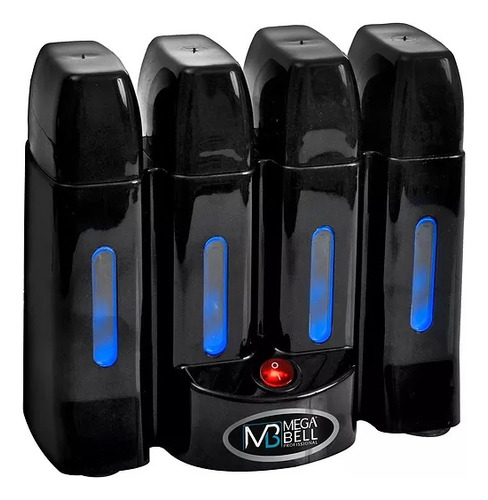 Aquecedor De Cera Roll-on Profissional 1 A 4 Refis-mega Bell Cor Preto