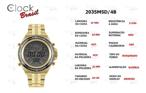 Relógio Masculino Technos Performance Ts 2035msd/4b