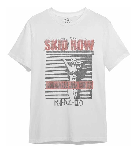 Polera Skid Row - Subhuman Race Japan Tour 1995 - Blanca