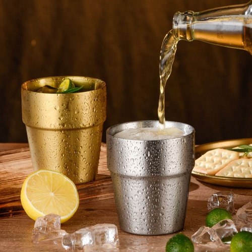 300ml Taza De Cerveza De Acero Inoxidable Vaso De Café 3pk