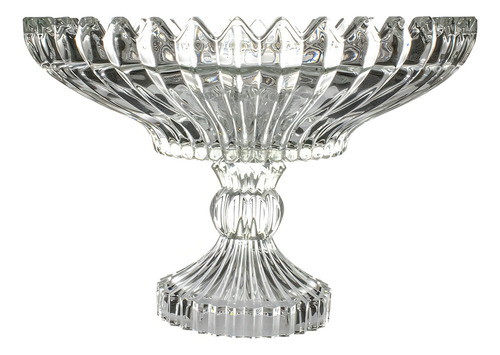 Fruteira De Mesa Em Vidro Com Pé Brasilia 28cm - City Glass Cor Transparente