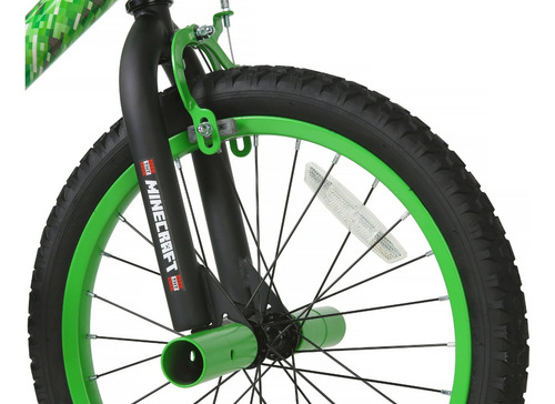 Bicicleta Bmx Unisex Dynacraft Minecraft 18 6 A 9 Años Color Verde Tamaño Del Cuadro M