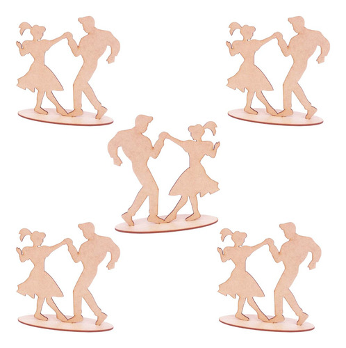 Kit 5 Centro De Mesa Totem Display 20 Cm Casal Dançante Mdf