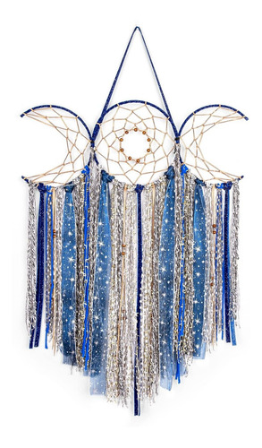 Anroye Colgante Pared Macrame Diosa Triple Luna Azul Arte