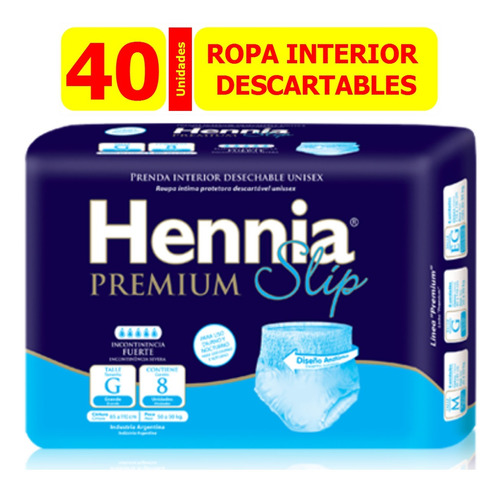 Hennia Ropa Interior Descartable Talle Grande X 40 Pañales