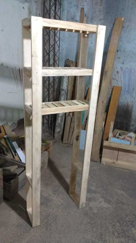 Imagen 2 de 5 de Mueble Organizador De Baño Para Inodoro De Madera De Alamo