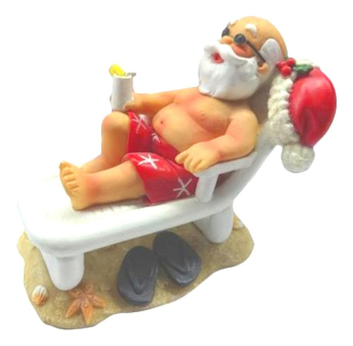 Figura De Papá Noel Playero De 8.89 Cm Decoración Navideña P