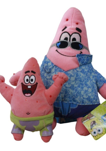 Peluche  Nickelodeon Patrick Y Patrick Pequeño   33cm Y 19cm