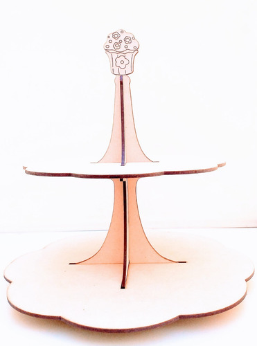 Candy Bar Porta Cupcake 2 Pisos - Mdf / Fibrofacil