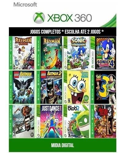 Combo 20 Jogos Infantis – Midia Digital Xbox 360 - 95xGames