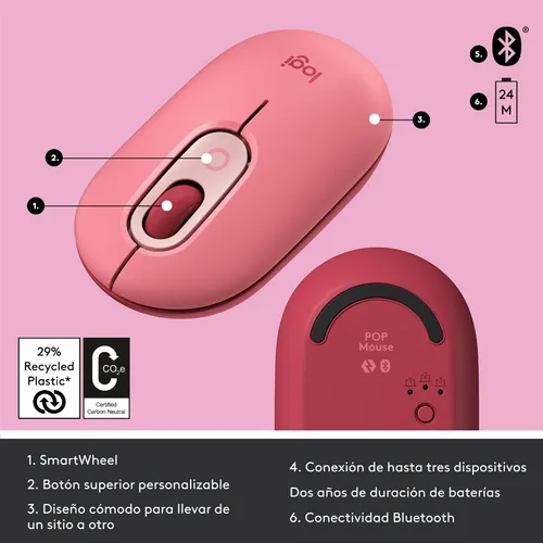 Mouse Inalambrico Logitech Pop Funcion Emoji Bluetooth Flow