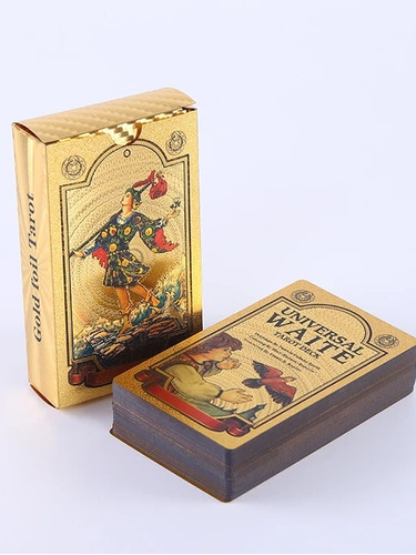 Gold Foil Tarot Rider Dorado Plástica Impermeable 12x7cm 