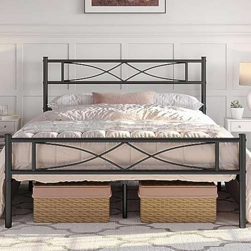 Base De Cama Matrimonial Negra Yaheetech